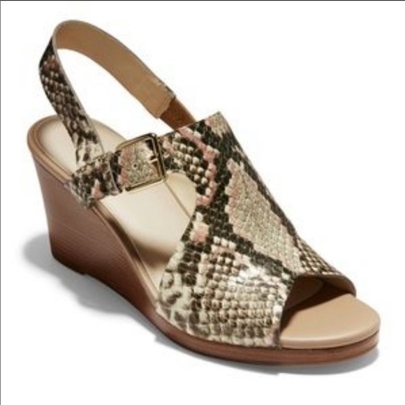 Cole Haan NEW Philomina Wedge Leather Sandals 8.5 - Picture 1 of 8